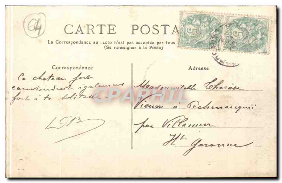 Bayonne - Le Château Vieux — éditeur inconnu, n° 25 — Rückseite