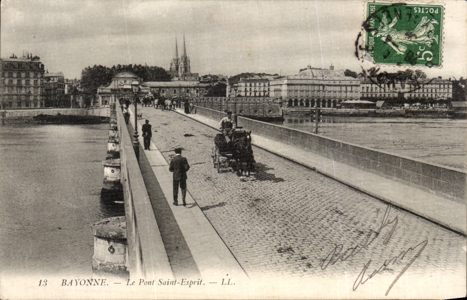 Bayonne CPA Le pont Saint Esprit