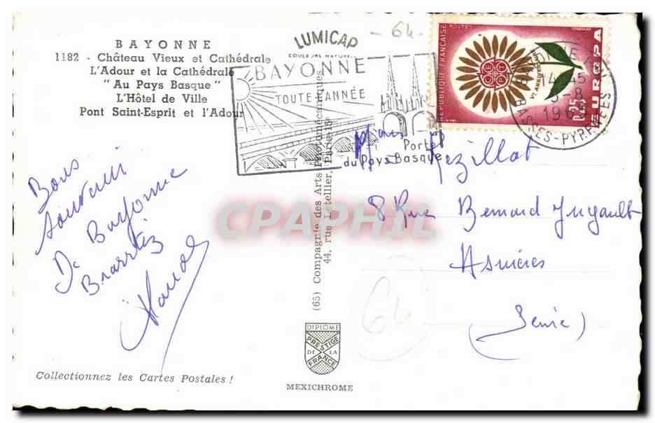 Bayonne — vue panoramique — Mexichrome n°64 — Verso