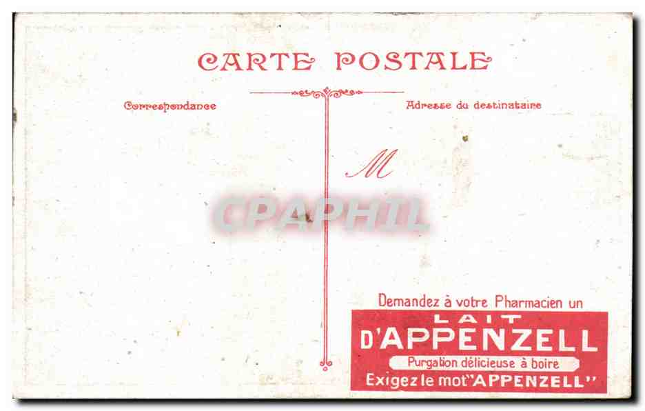 Marseille CPA L'ascenseur de Notre Dame de la Garde ( publicite Lait Appenzell milk ) — Rückseite