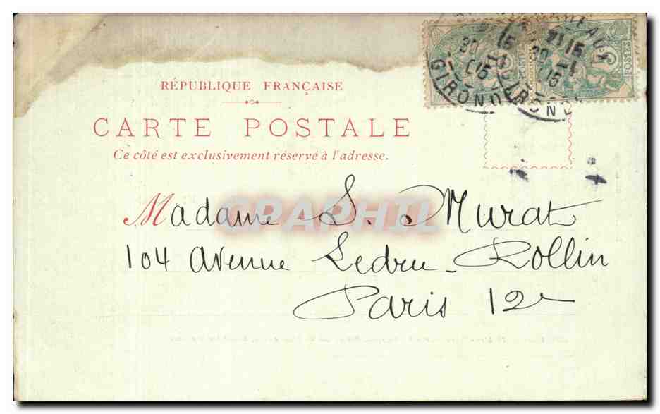 CPA Bordeaux Theatre francais Rue Montesquieu Restaurant du Chapon  — Back