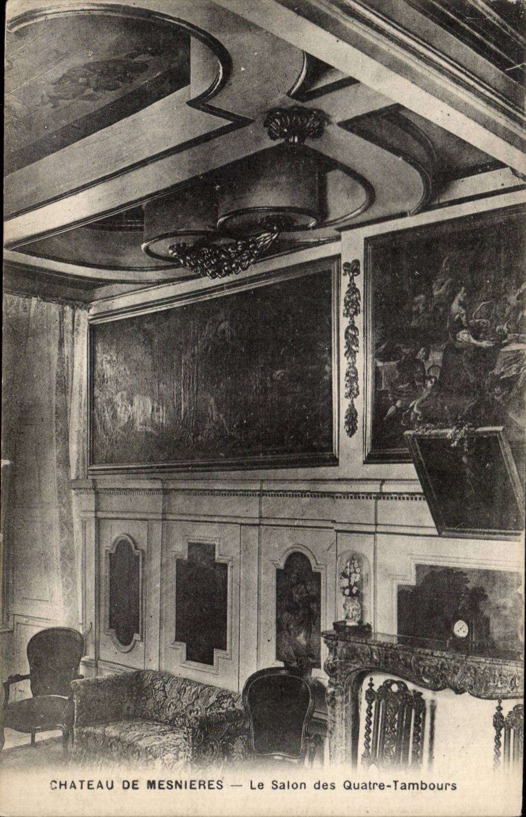 CPA Chateau de Mesnieres Le salon des Quatre Tambours