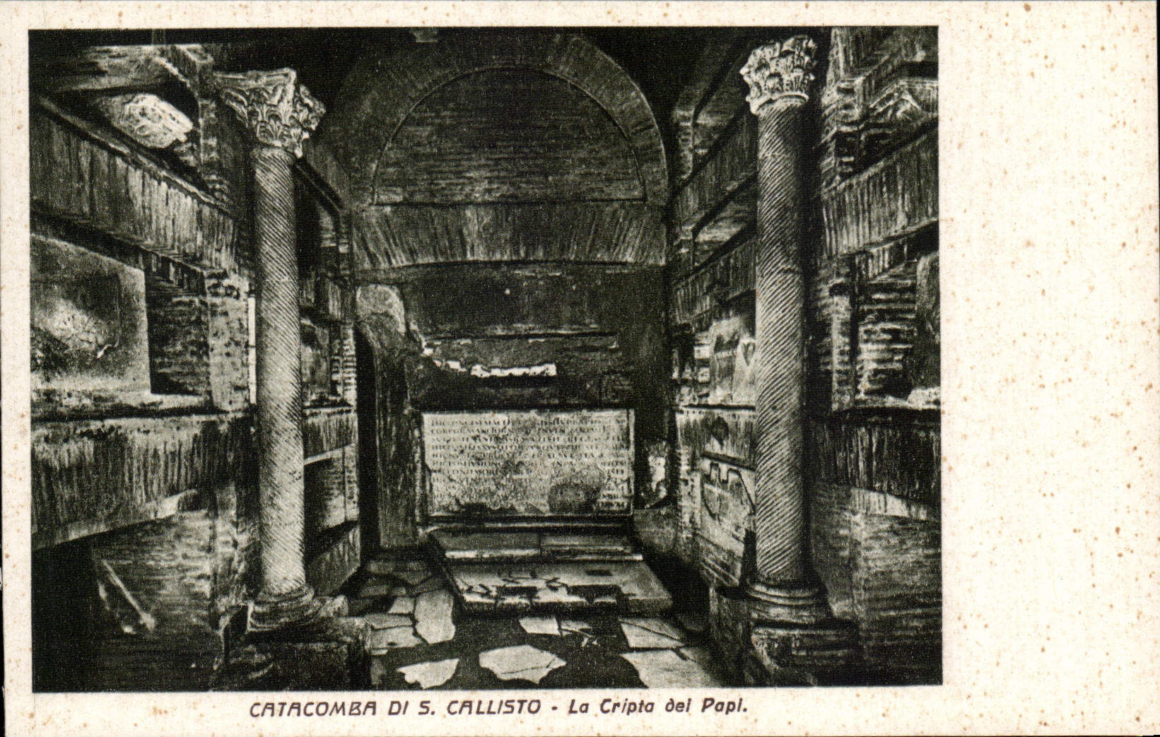 CPA Italie Italia Catacoomba di Callisto La cripta del Papi