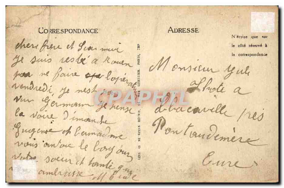 CPA Rouen Dans la cour d'albane Vieille maison au pied de la cathedrale — Verso
