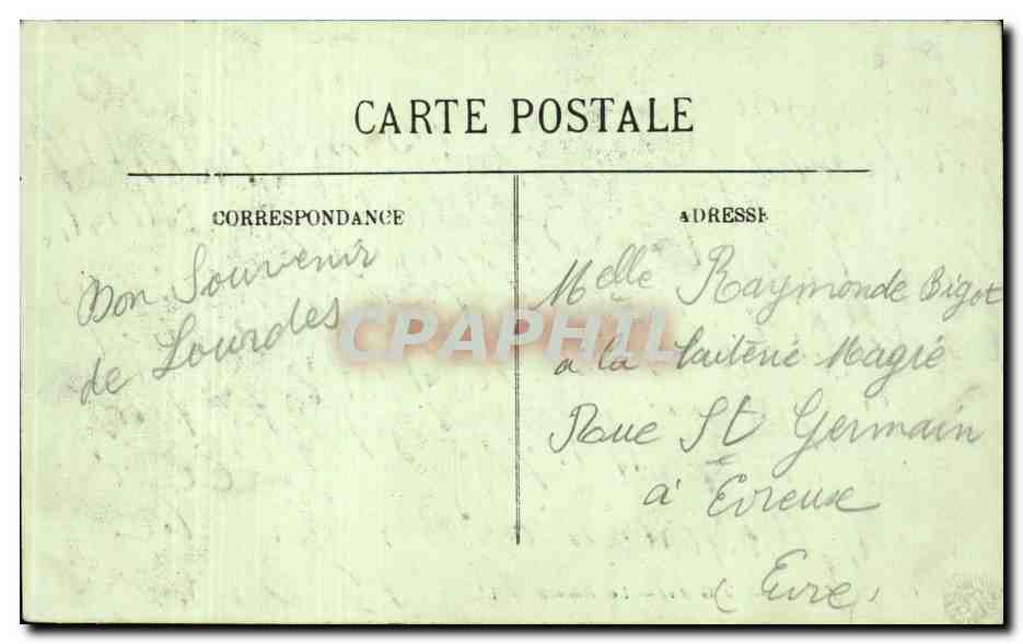 Lourdes — La Grotte — Les Robinets — LL. — N° 67 — Verso