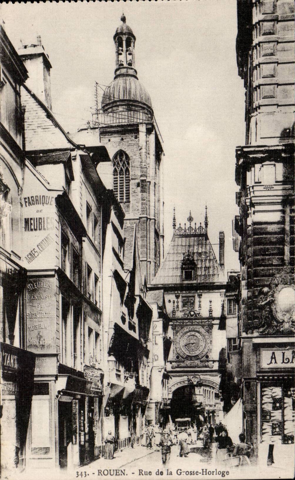 CPA Rouen Rue de la grosse horloge