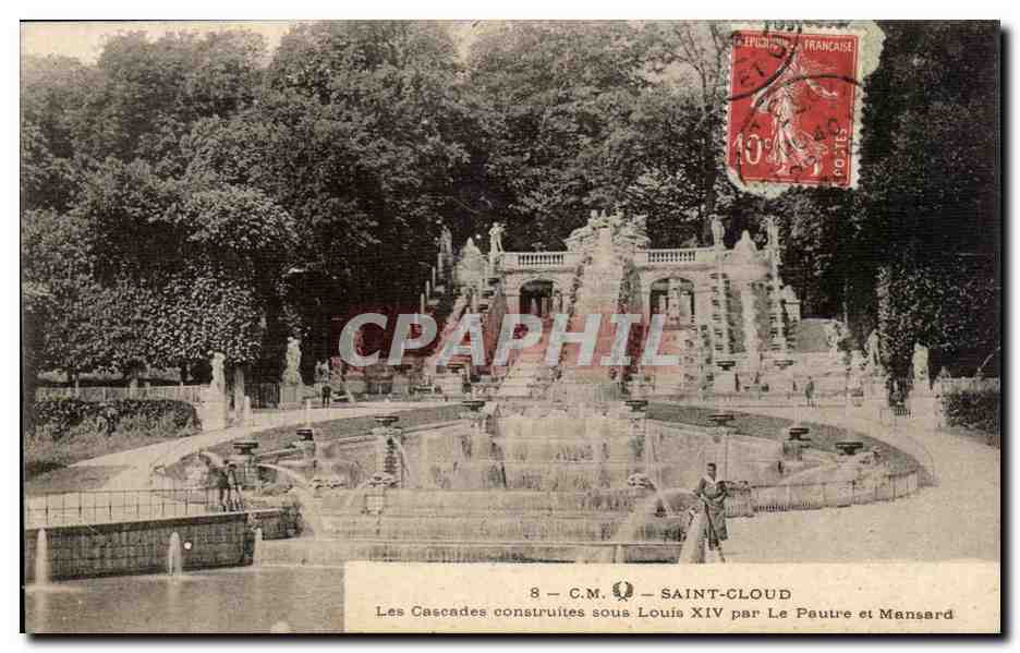 CPA Saint Cloud Les cascades construites sous Louis XIV par le Pautre et Mansard