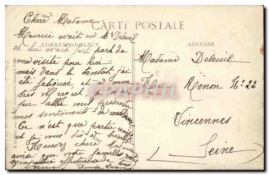 Paris CPA Notre DAme — Rückseite