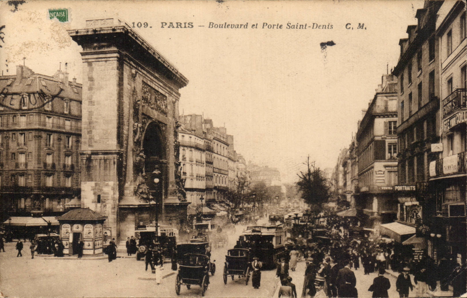 Paris CPA Boulevard et porte Saint Denis