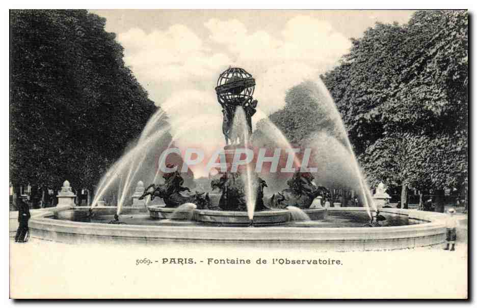 Paris CPA Fontaine de l'observatoire Chevaux