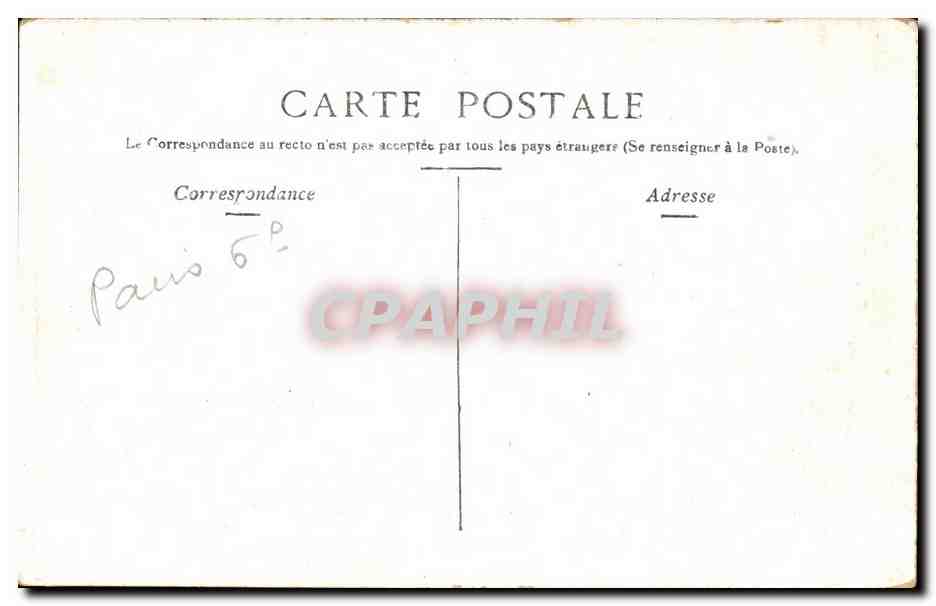 Paris CPA Le Senat et le jardin du Luxembourg — Rückseite
