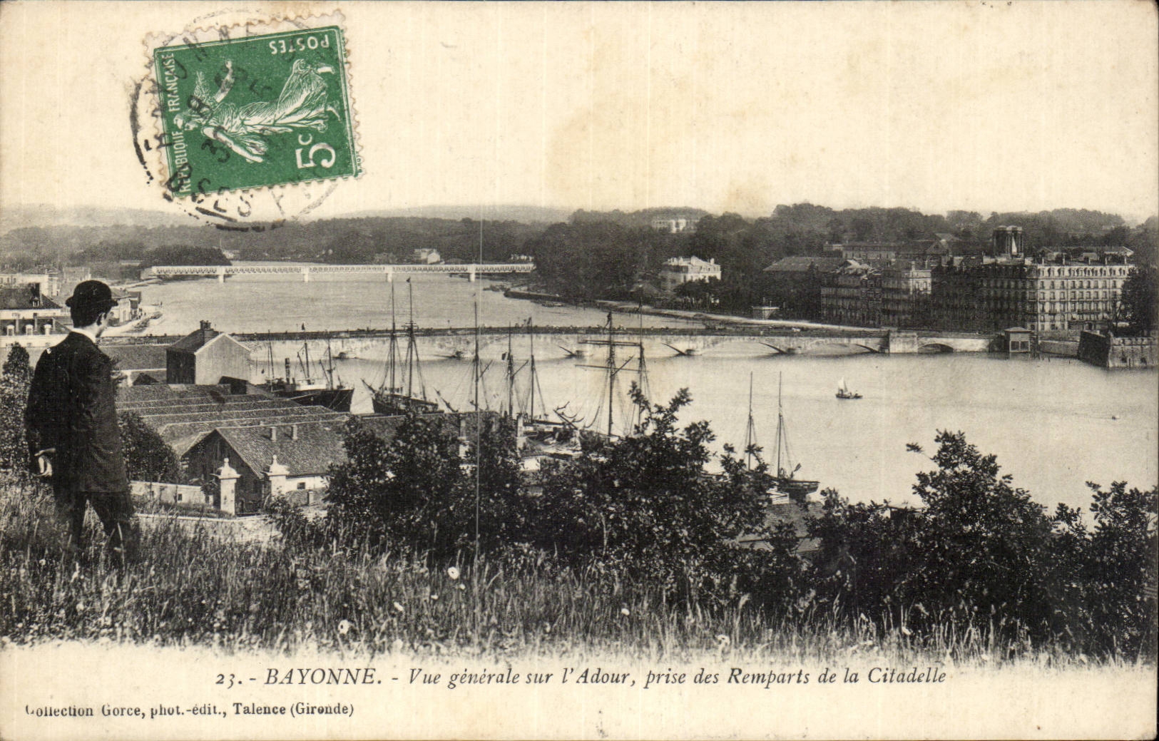 Bayonne - Vue générale sur l'Adour, prise des Remparts de la Citadelle — Collection Gorce, phot.-édit., Talence (Gironde)