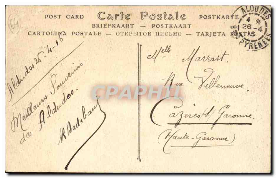 Bayonne CPA Le musee Bonnat — Verso