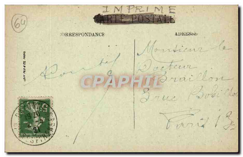 Bayonne CPA La jonction de la Neve et de l'adour — Verso