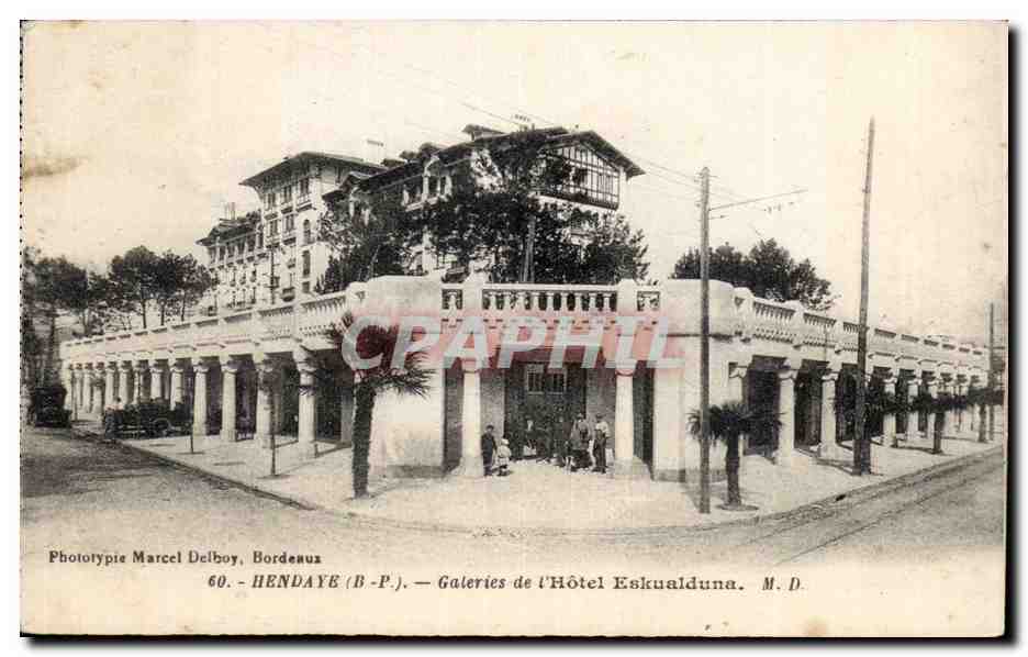 Hendaye (B-P.) — Galeries de l'Hôtel Eskualduna — Phototypie Marcel Delboy, Bordeaux