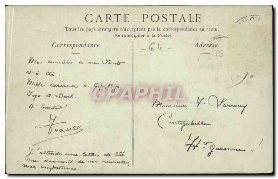 Bayonne CPA Les fleches de la cathedrale — Rückseite
