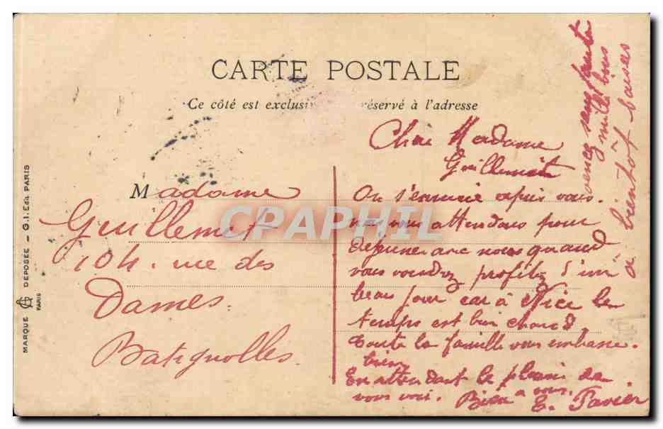 Paris CPA Bois de Vincennes Le lac — Rückseite