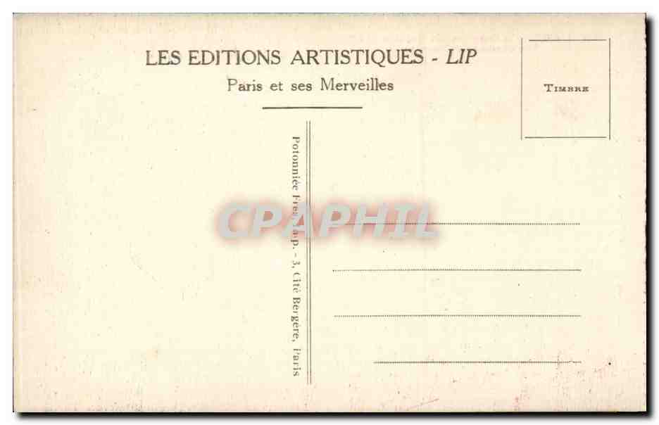 Paris CPA Chambre des Deputes — Rückseite