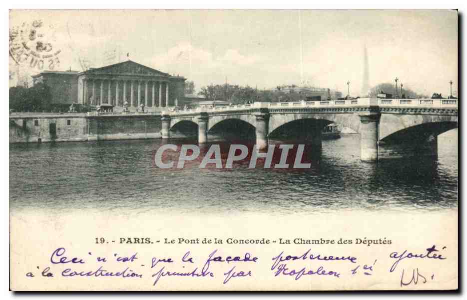 Paris CPA Pont de la Concorde Chambre des deputes