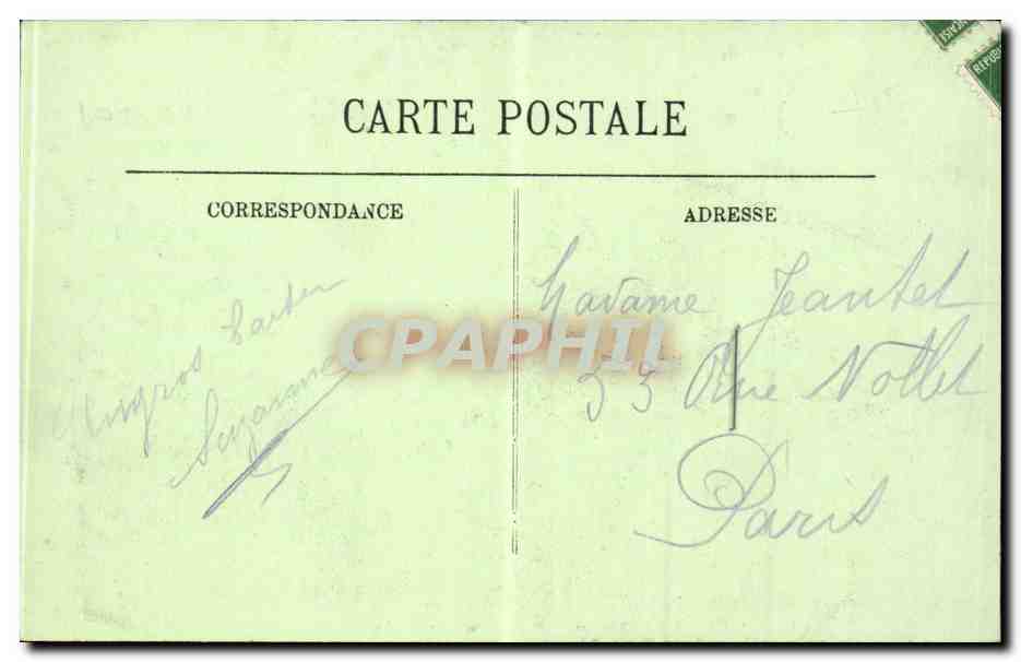 Vittel CPA L'hotel de l'etablissement et les nouveaux jardins — Verso
