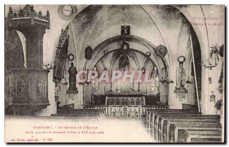 Domrémy - Innenansicht der Kirche, in der Jeanne d'Arc getauft wurde — Ad. Walek, Saint-Dié, n° 390