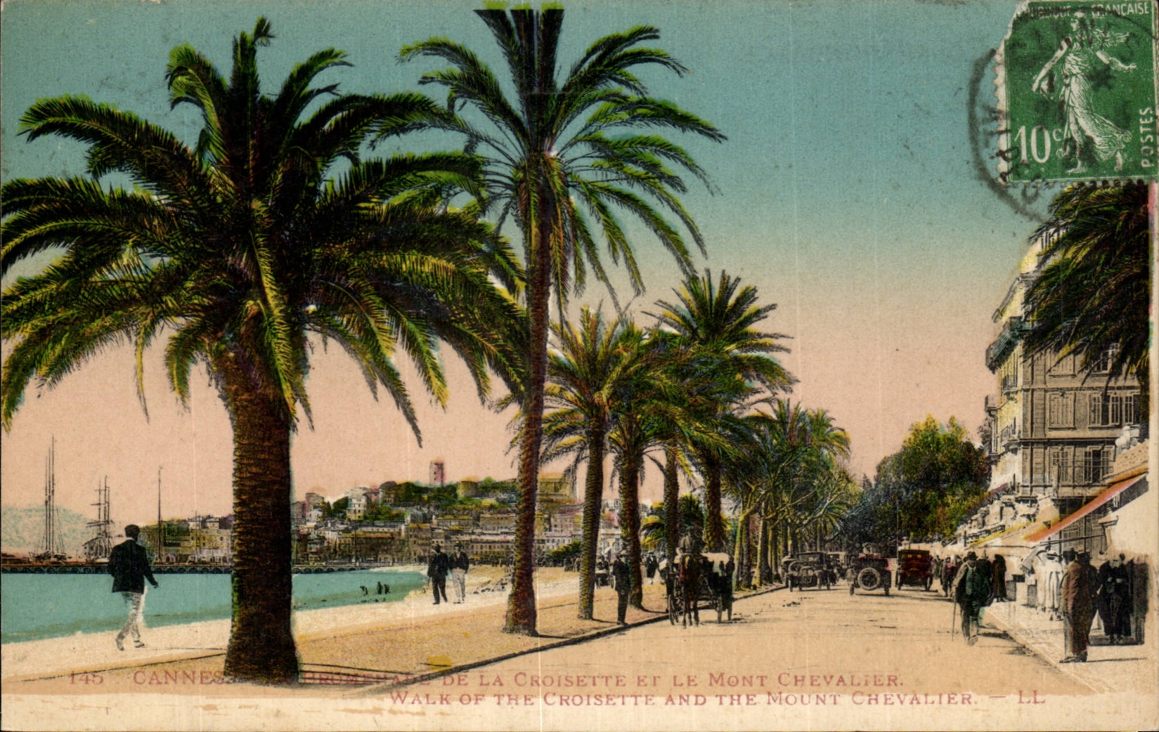 Cannes CPA Promenade de la croisette et le Mont Chevalier