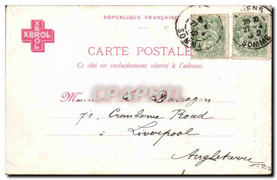 CPA Collection de la parfurmerie Xerol Avignon Palais des Papes — Verso