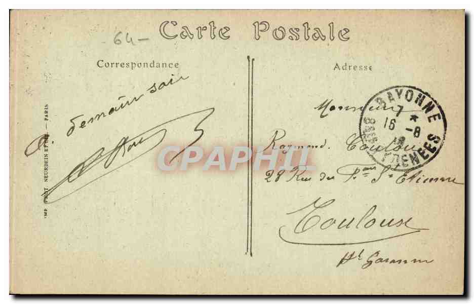 Bayonne — La Place du Cardinal-Lavigerie — ND. Phot. — Verso