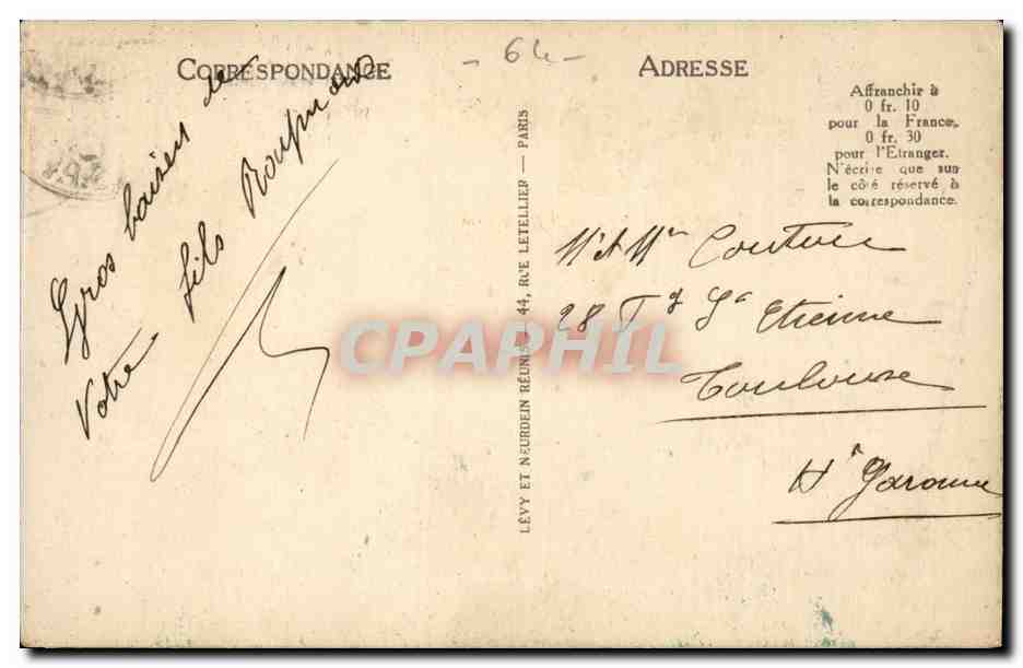Bayonne CPA Le pont Saint Esprit — Verso