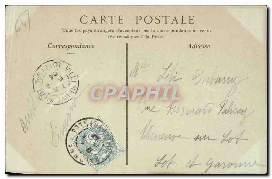 Bayonne CPA Le pont Mayou et le theatre — Verso