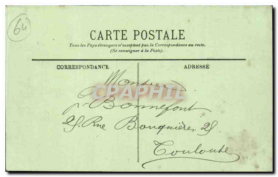 Bayonne CPA Le pont du Genie et le quai des Basques — Back