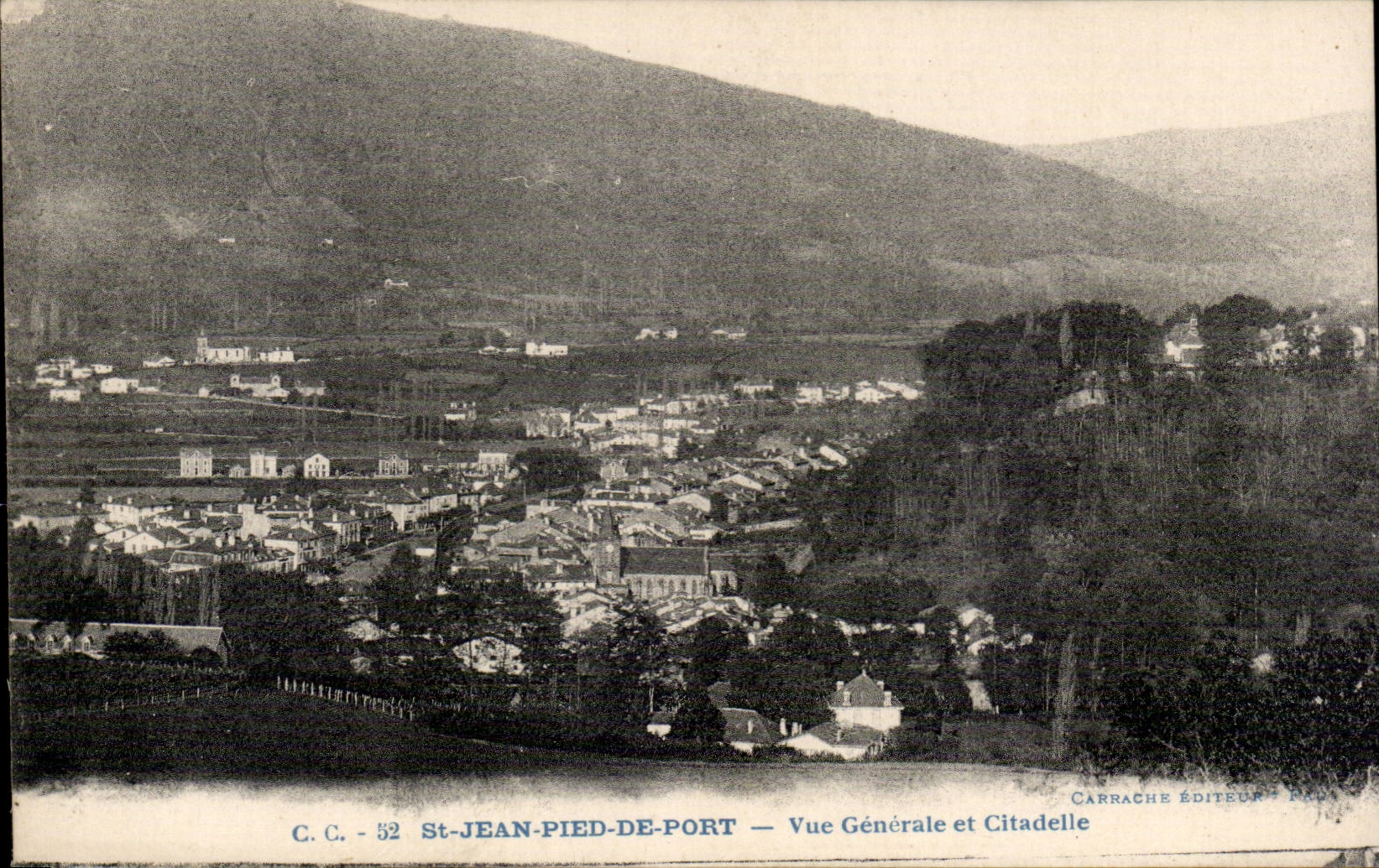 St-Jean-Pied-de-Port — Allgemeine Ansicht und Zitadelle — Verlag Carrache