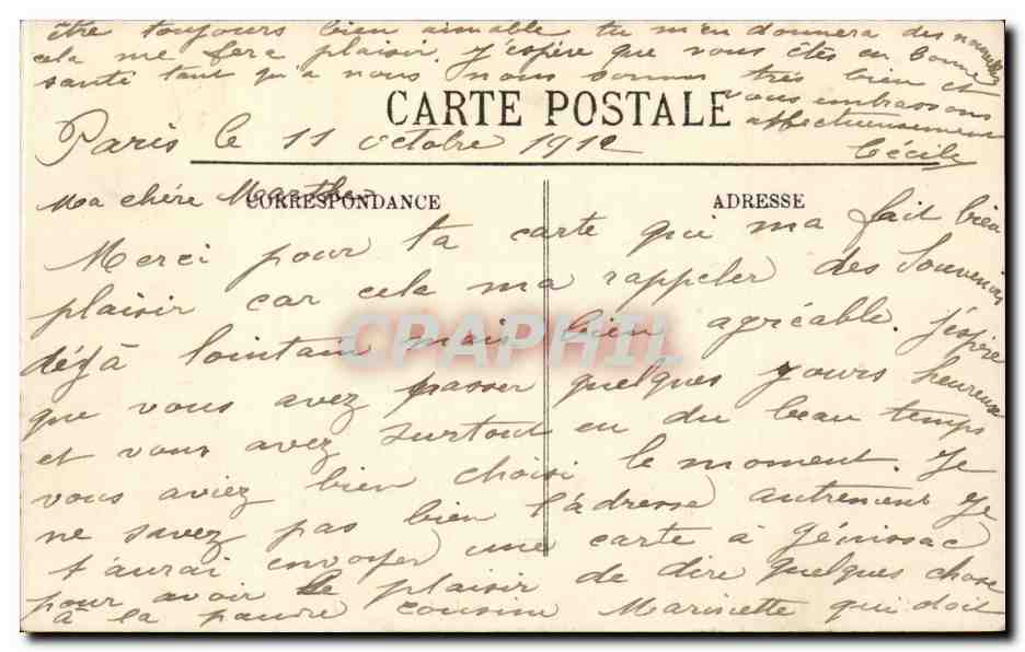CPA Paris Pont de la Concorde et la chambre des deputes — Rückseite