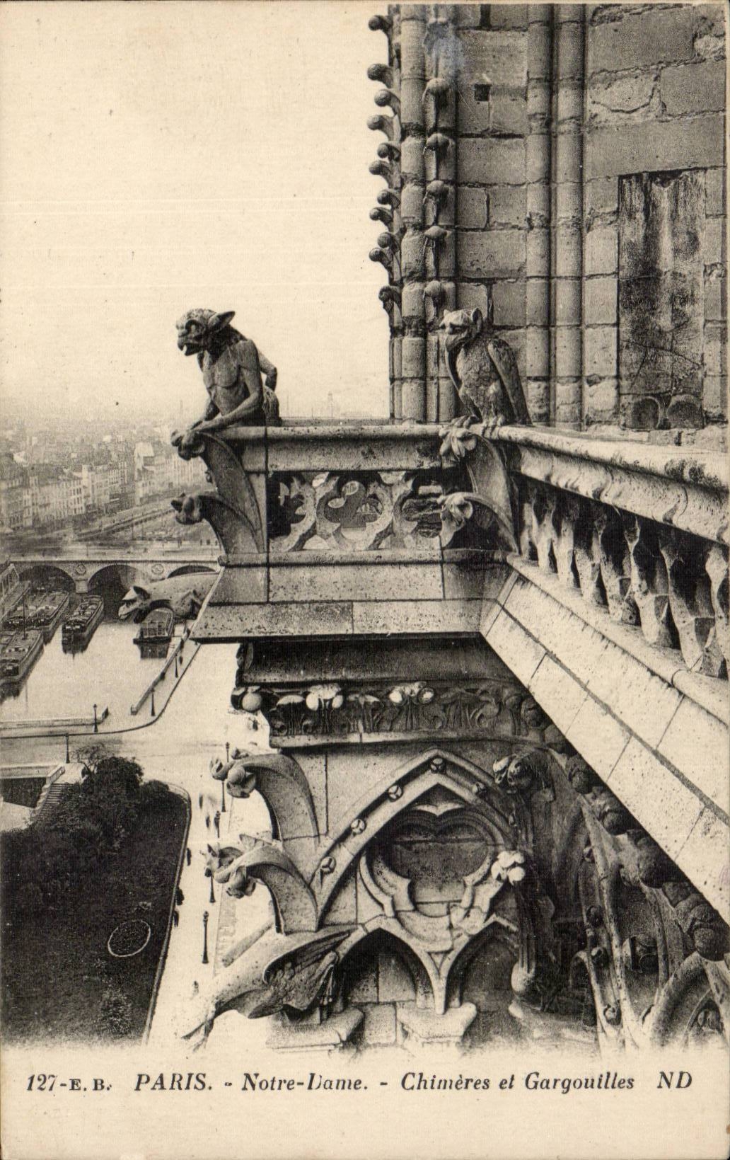 CPA Paris Notre DAme Chimeres et gargouilles