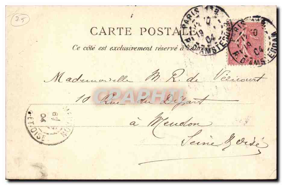 CPA Paris Notre Dame et quai Saint Michel — Verso