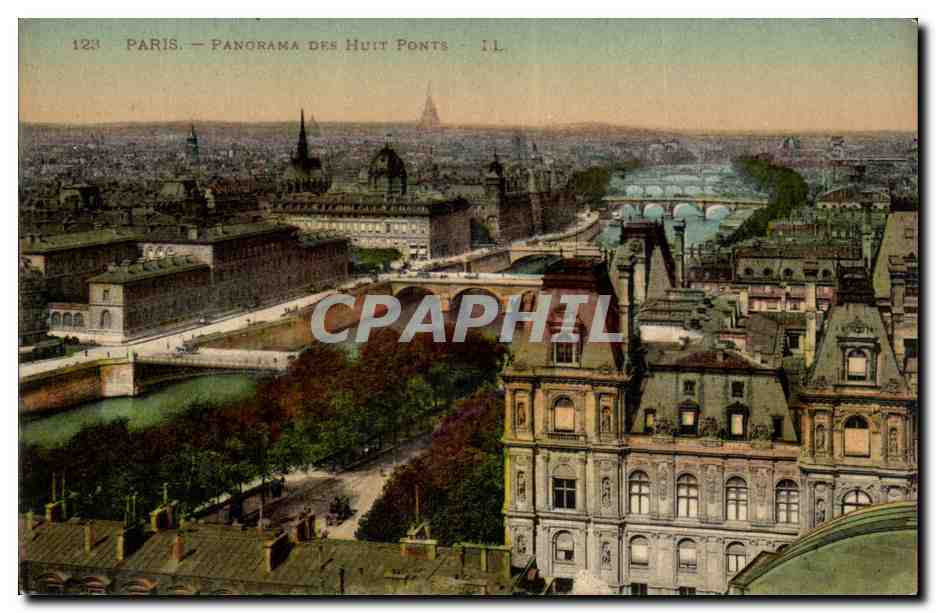 CPA Paris Panorama des huit ponts