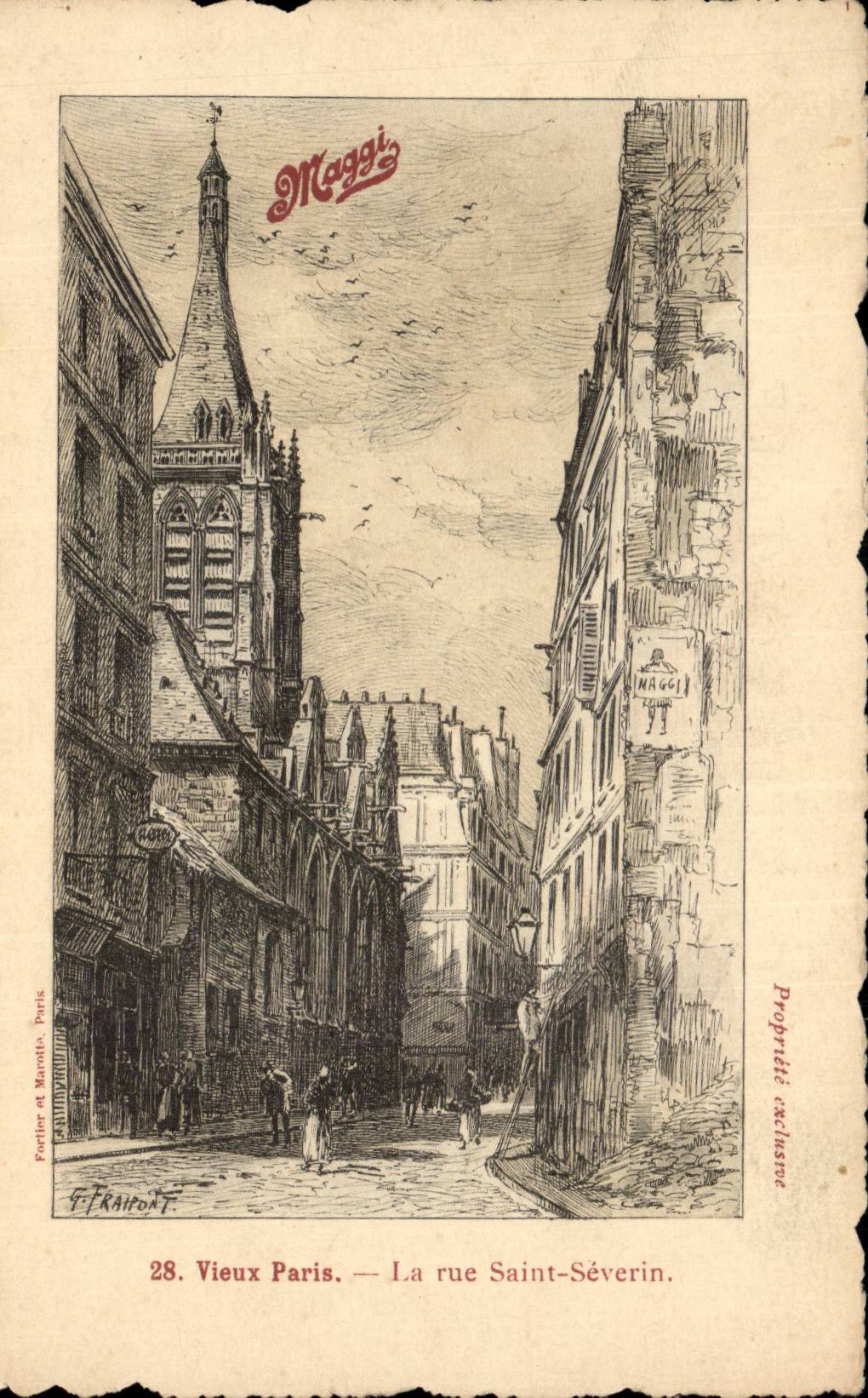 CPA Paris la rue Saint Severin