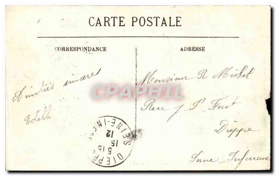 CPA Paris Le pont de la Concorde et la chambre des deputes — Rückseite