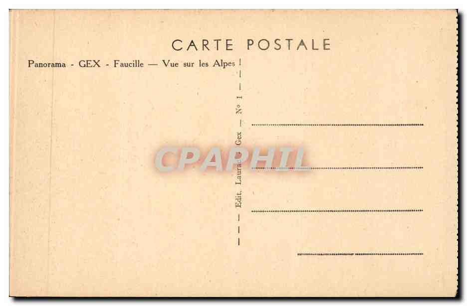 CPSM Gex Faucille Vue sur les Alpes — Rückseite