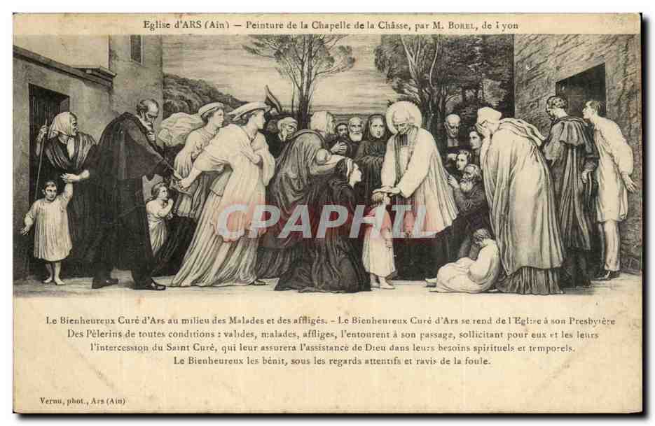 CPA Eglise d'Ars peinture de la chapelle de la Chasse par Borel de Lyon
