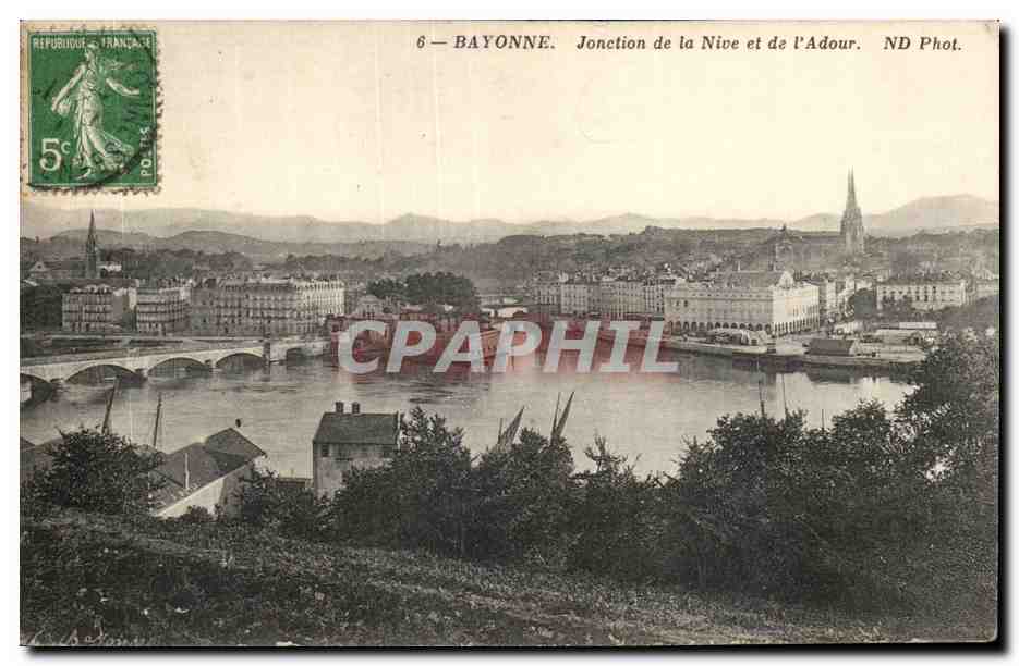 Bayonne — Jonction de la Nive et de l'Adour — ND Phot.