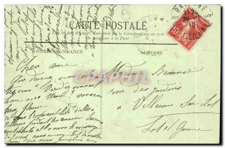 Bayonne — Quai de Lesseps — Collection Gorce, édit., Paris, n°70 — Rückseite