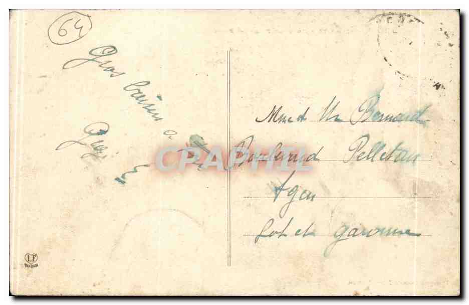 CPA Biarritz Hotel et plage du palais — Verso
