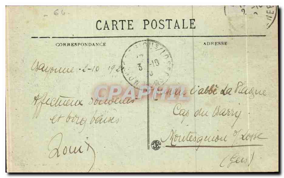 CPA bayonne Le chateau vieux — Verso