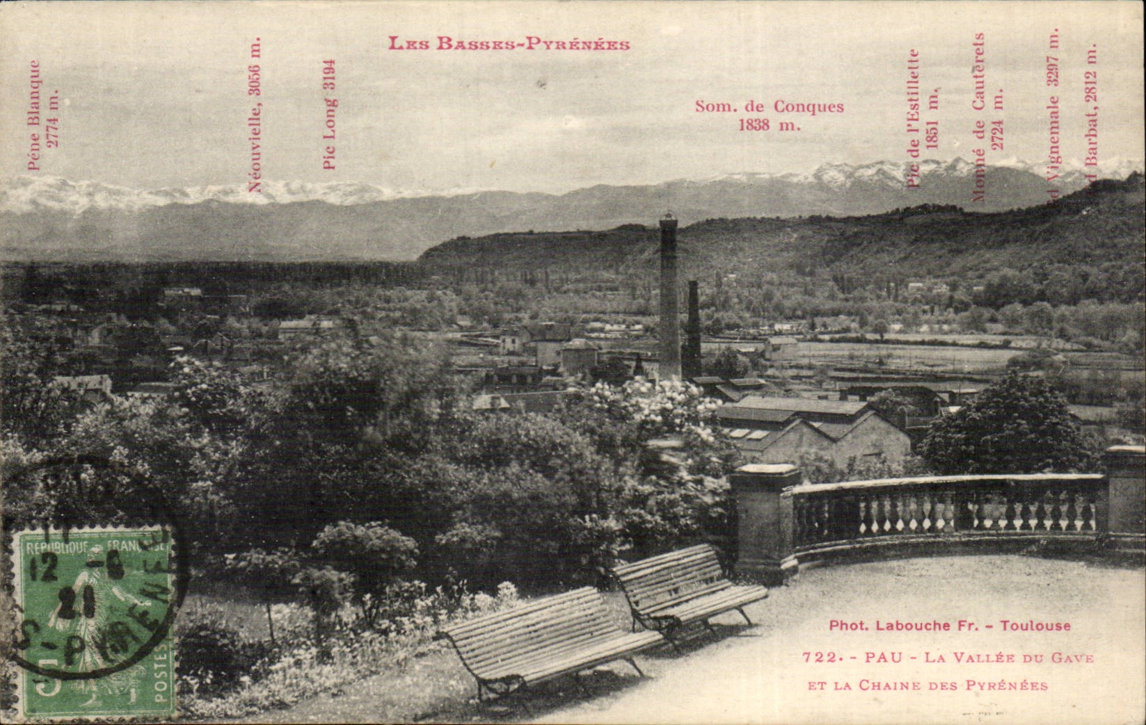 CPA Pau La vallee du Gave et la chaine des Pyrenees