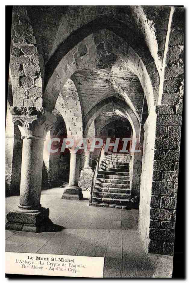 CPA Le Mont St Michel L'abbaye La crypte de l'Aquilon