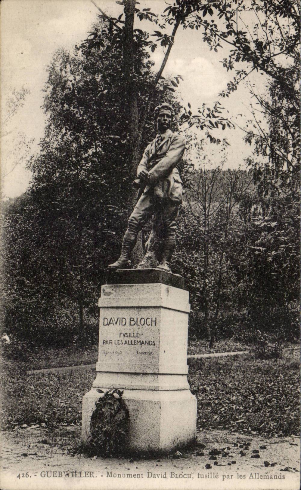 CPA Guebwiller Monument David Bloch fusille par les allemands