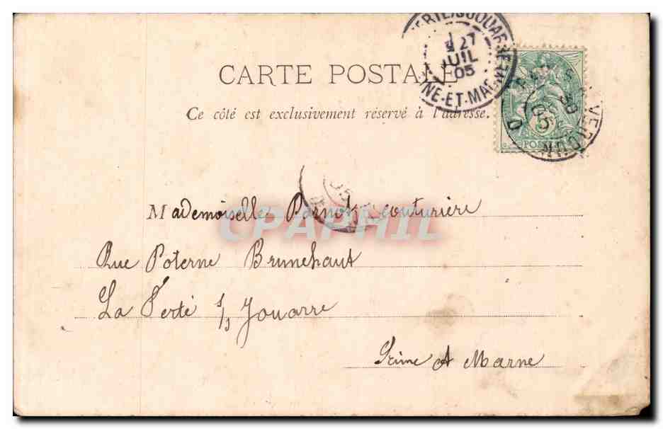 Paris CPA Fontaine St michel — Rückseite