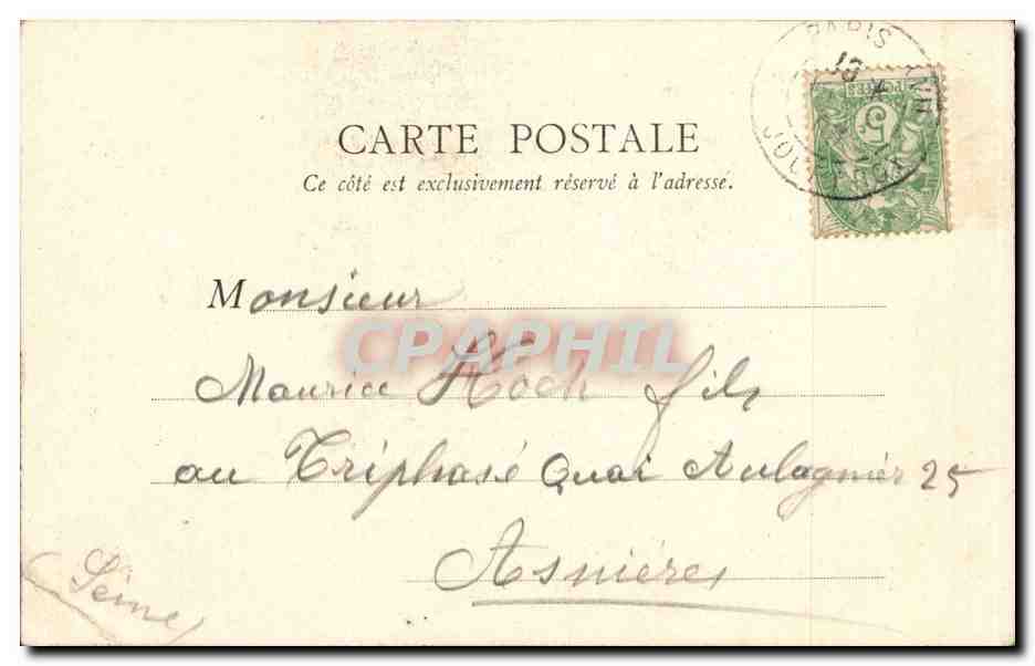 Paris CPA Eglise Sainte Anne de la Maison Blanche — Rückseite