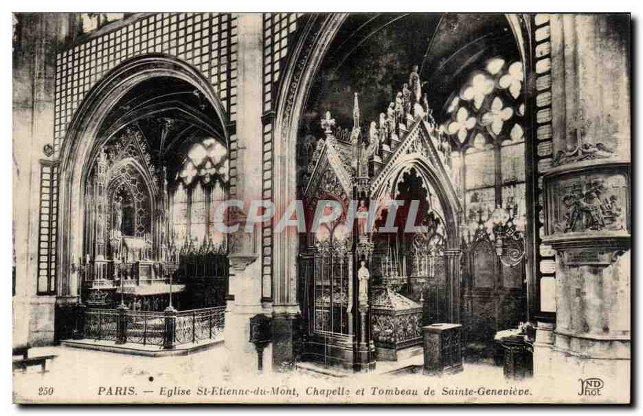 Paris CPA Eglise Ste Etienne du Mont Chapelle et tombeau Sainte Genevieve
